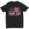 Trump 2028 Shirt Vote Donald Trump American Flag Men Women Unisex T-Shirt