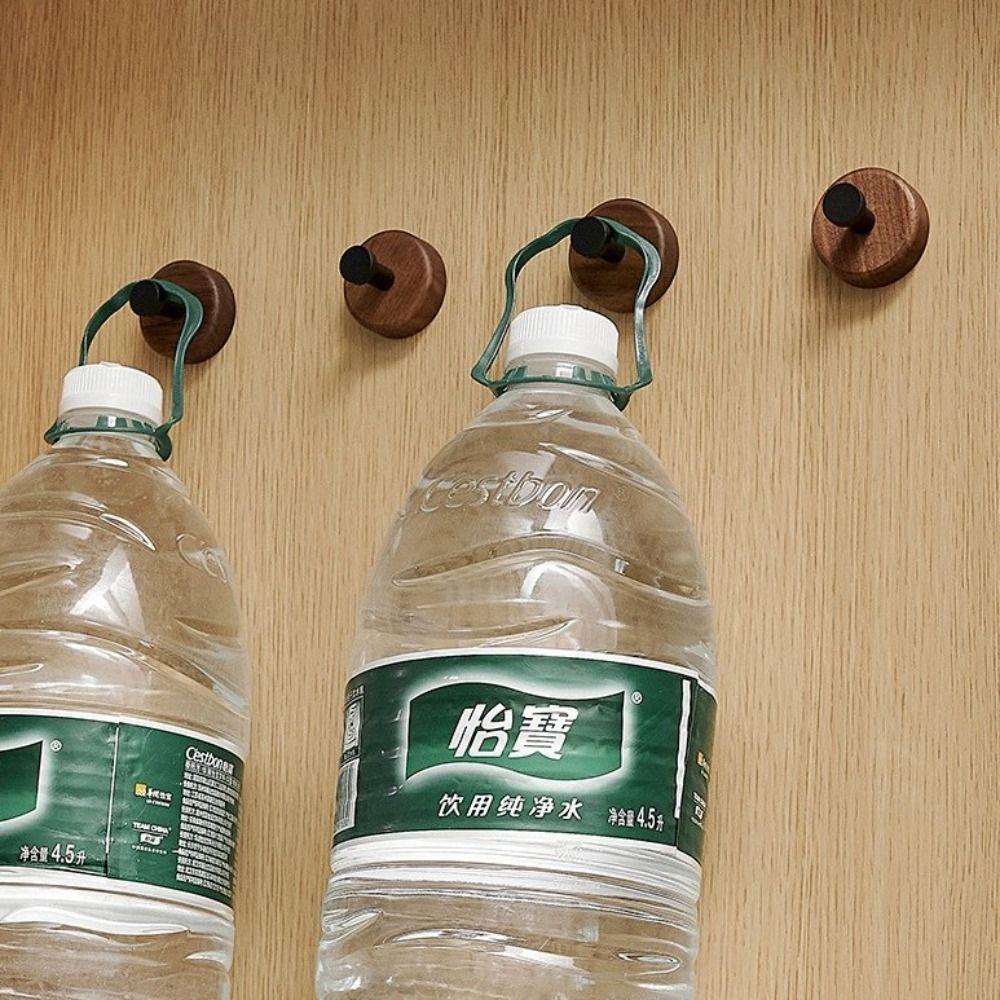 Cârlig din Lemn Masiv Multifuncțional Cârlig din Lemn Formă Rotundă Cuier pentru Haine Cârlig de Perete din Lemn Fără Găuri Agățător de Ușă Decor Suport Chei Pălărie