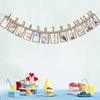 Festive Party Decor Hanging Photo Banner Wall Background Prop Paper Frame Flag Supplies for Holiday Celebrations