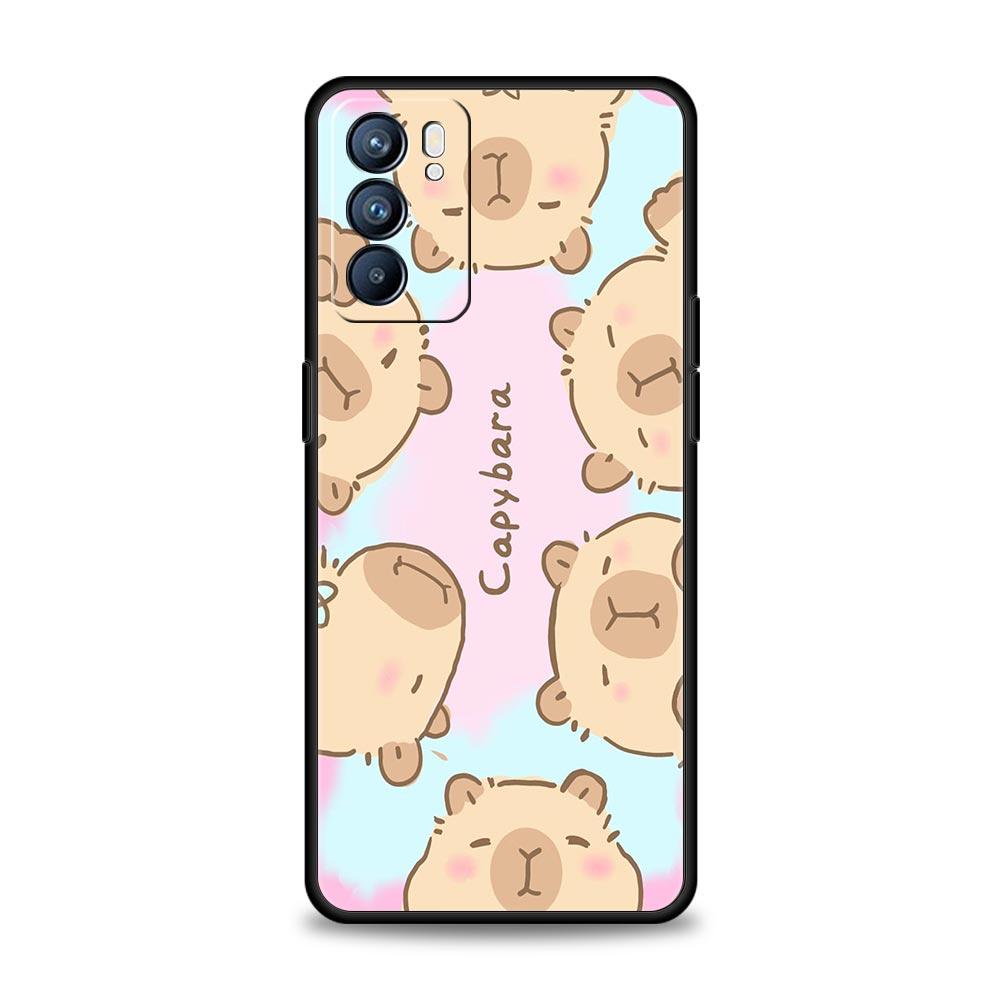 Anime Capybara Porpoise Phone Case For Oppo Reno13 Reno12 Reno11 F Reno10 Pro A54 5G Find X5 A53 A52 A9 A17 4G A79 A80 A98 Cover