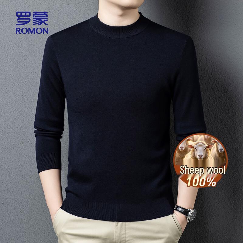 

ROMON Men s 100% Merino Wool Half-High Collar Sweater 2XL