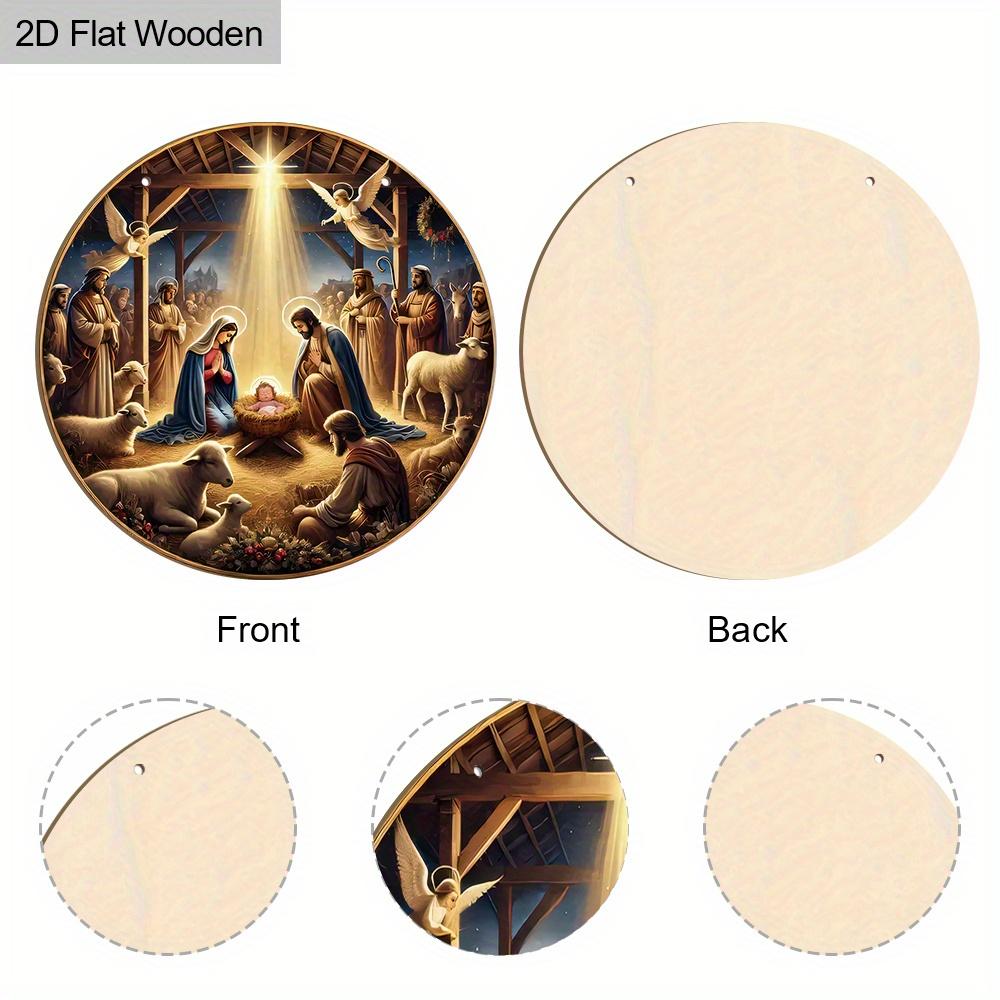 Nativity Wooden Sign - Charming Navidad Sign with Jesus Theme - Unique Decorative Sign and Plaques - Ideal Front Door Decor
