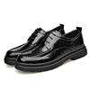Factory leather shoes men's 2025 new casual leather breathable round head thick-soled soft leather soft-soled men's business English