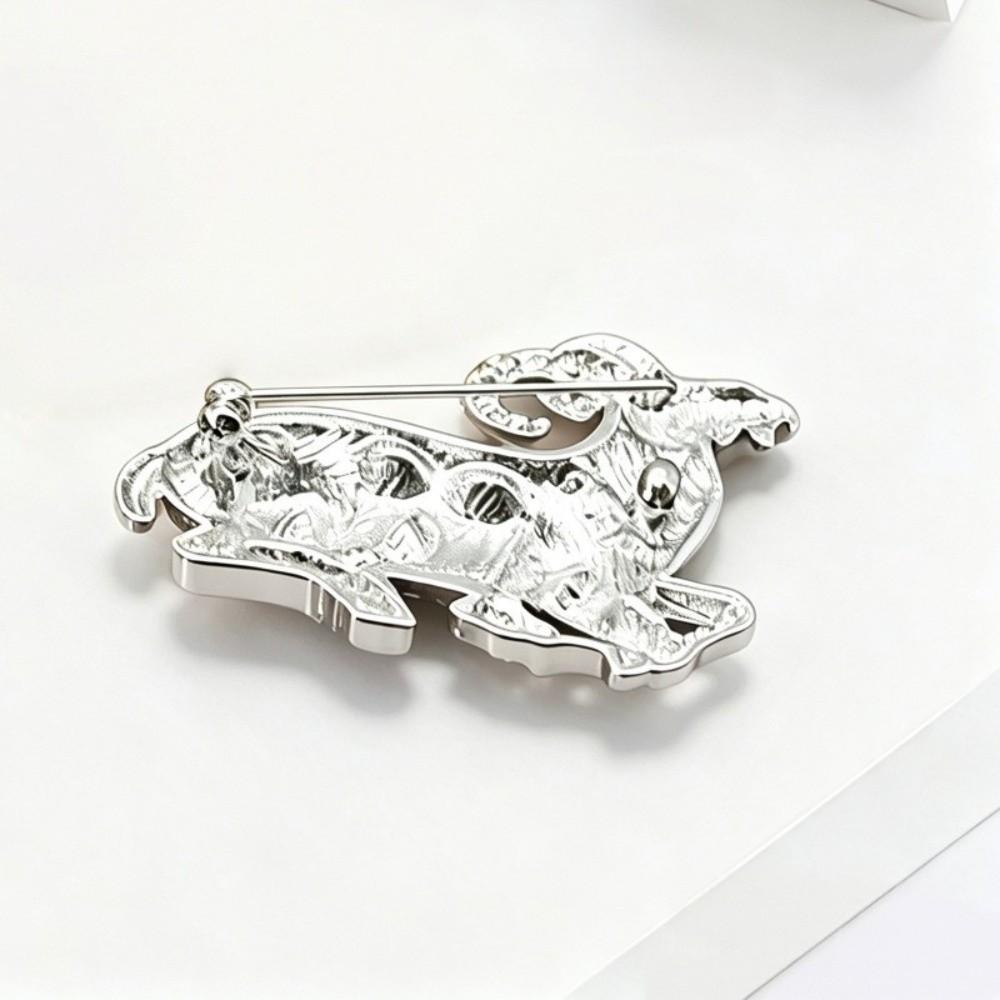 Shiny Rhinestone Sheep Brooch Alloy Cardigan Clip Gifts Brooch Pins Coat Scarf Decoration