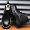 Men's Boots Classic Black Chelsea Boot Luxury Genuine Leather Leather Boots for Men Plush Warm Winter Boot Casual High Top Boots