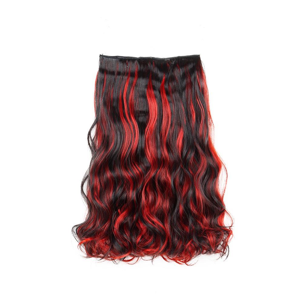One Piece Colored Hairpieces Ombre Natural Lifelike Wig Soft Long Curly Hair Extensions For Women