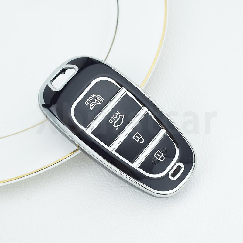 Tpu Car Key Cover Shell Fob Case Holder Bag For Hyundai Santa Fe Tucson Nexo Nx4 Atos Solaris Prime Keyless Accessories