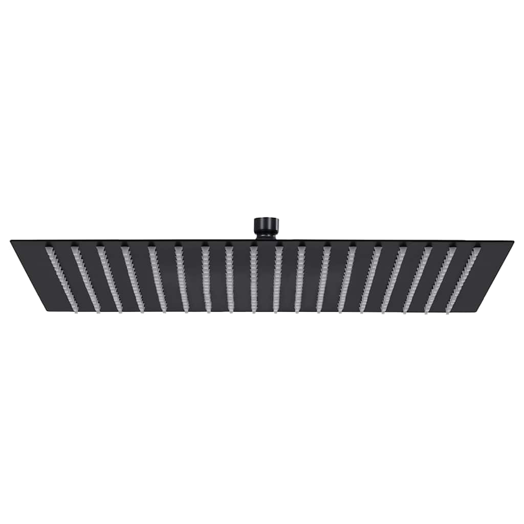 Soffione Doccia Pioggia Acciaio Inossidabile 50x50 cm Quadrato Nero