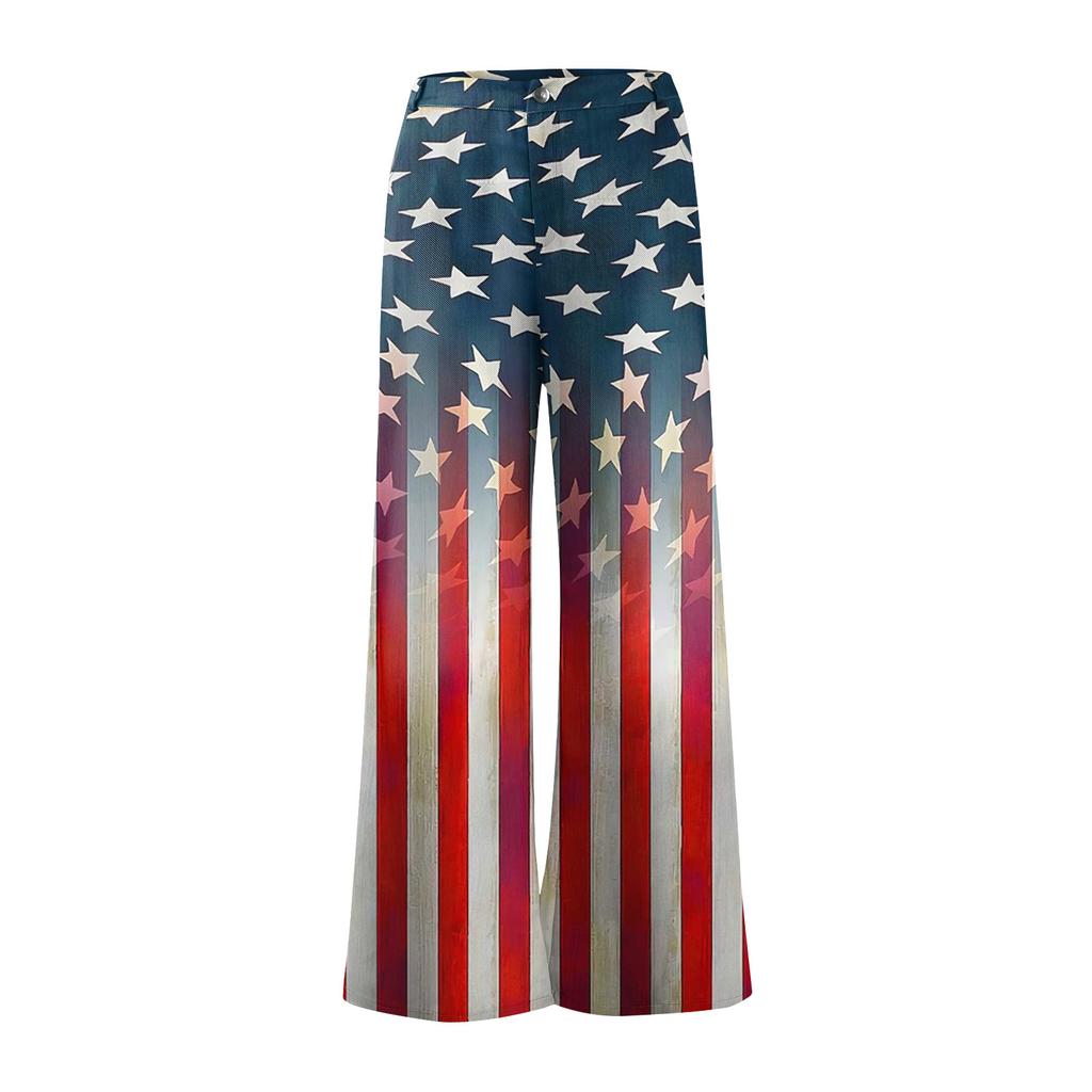 Kadınlar İçin Geniş Paça Flare Kot Pantolon Cepli Bol Pantolon Vintage Çiçek Desenli Yüksek Bel Bol Pantolon