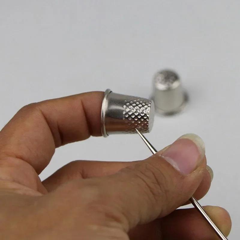 10Pcs Metal Aluminum Top Needle DIY Hand Sewing Tool Pressure Needle Finger Cover Embroidery Finger Protection Top Needles Cap