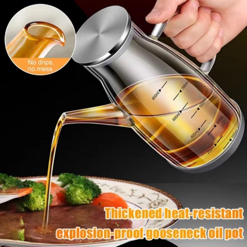 Rubber Base Cooking Oil Bottle Leakproof Soy Sauce Pot Glass Oil Cruet Container  Kitchen
