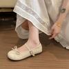 French Retro Flat Bottom Shallow Mouth Single Shoes Women's 2025 New Autumn Bow Versatile Skirt Mary Jane Shoes