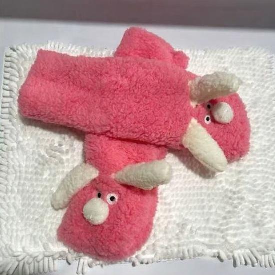 Tüylü İç Mekan Çorapları Kulaklı Sevimli Tüylü Köpek Çorapları Rahat Kabin Çorapları Erkek Kadın Sıcak Kışlık Evde Dinlenme Uyku Çorapları