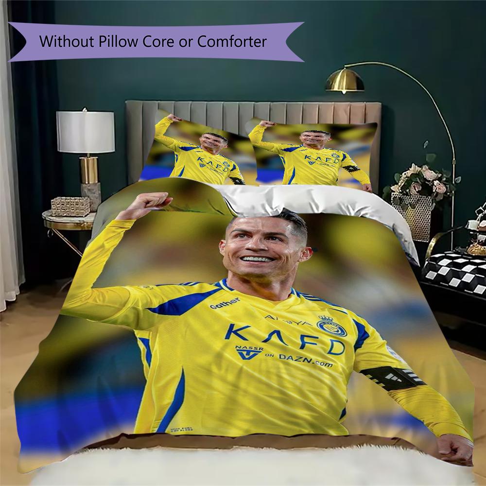 Krystiano Ronaldo Vzor Povlečení Přikrývka Povlak na přikrývku Povlak na polštář Domácí dekorace Dárek k narozeninám (1 * povlak na přikrývku + 2 * povlak na polštář bez výplně)