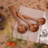 Hanging Wooden Cooking Spoon With Heat Resistant Handle Nonslip Wooden Ladle For Soup Stirring Serving