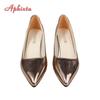 Aphixta Spring Silver 7cm Chunky Heels Pointed Toe Pumps Women Shoes Square Heel Party Official Large Big Size 45 46