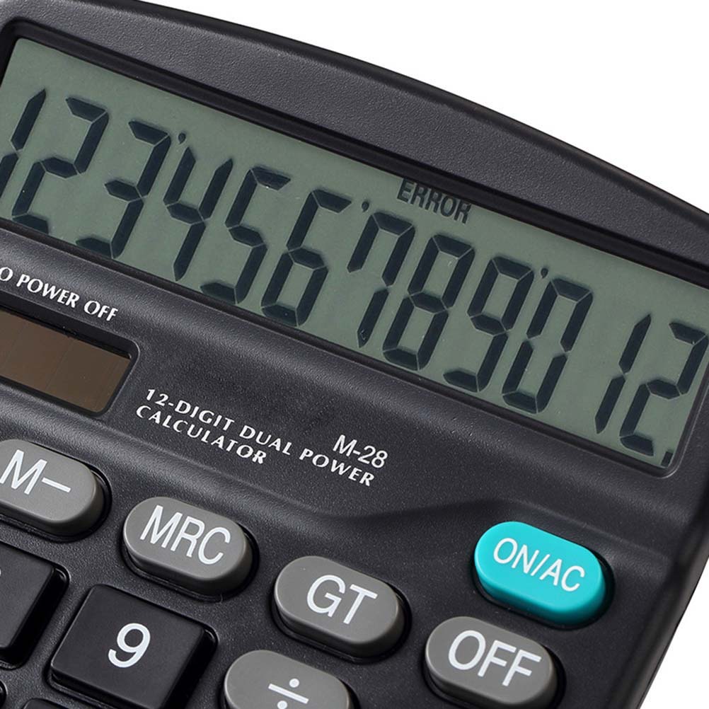 

12-значный двухъядерный базовый калькулятор, карманный настольный калькулятор с большим ЖК-дисплеем чёрный