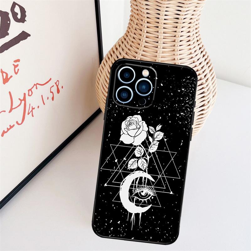 Occult Witchcraft Moon Gothic Witch Funda For iPhone 16 15 Pro 14 Pro Max Plus 11 13 12 Mini X XS XR Phone Case