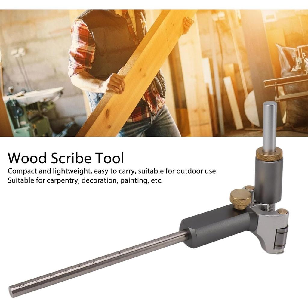 Woodworking Scriber Ruler,Parallel Line Drawing Tool Measuring Gauge Multifunctional Woodworking Scribe Tools
