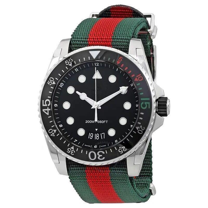 Mens Quartz Watch With Nylon Strap Sport Casual Round Dial Stainless Steel Buckle Alloy Case Mineral Glass