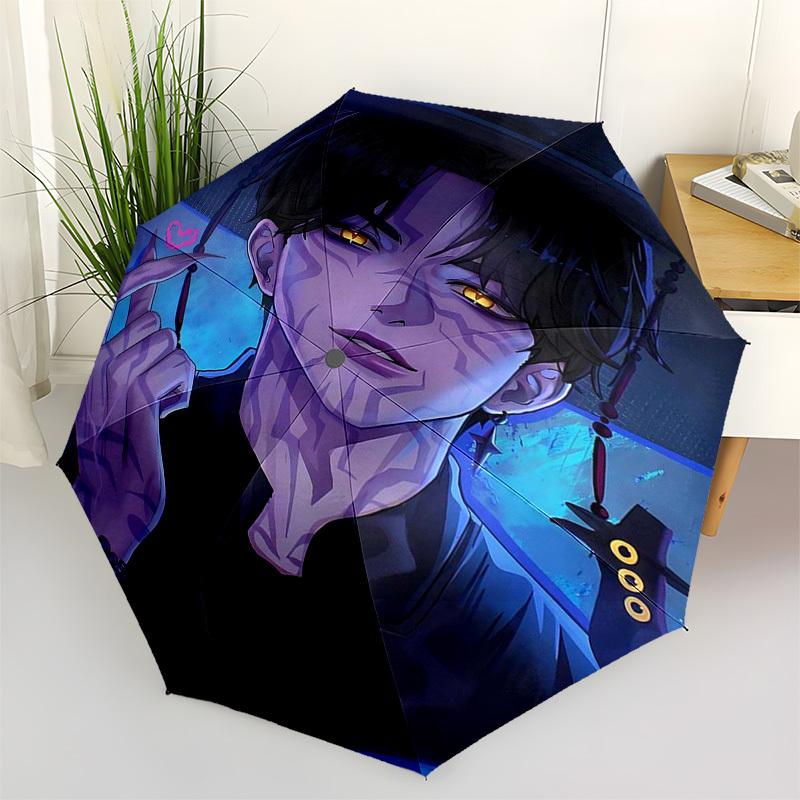 

1pc Outdoor Umbrella with Anime Character Design - Automatic Opening/Closing, Portable 3-Fold Design, 8-Bone Iron Frame - Perfect Gift for Fans,