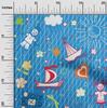 oneOone Cotton Flex Blau Stoff Kinder Nähen Material Druck Stoff Meterware 40 Zoll