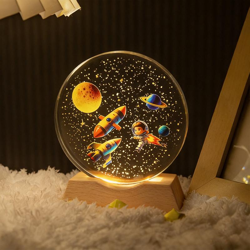 Rüya Gibi Yıldızlı Gökyüzü Gece Lambası Yatak Odası Işığı Ortam Işığı Doğum Günü Hediyesi 3D Gece Lambası