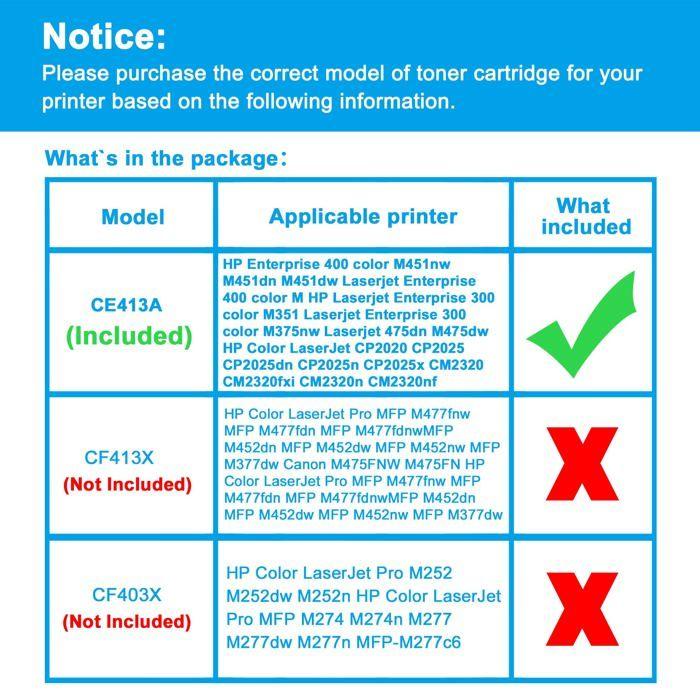 Toner - LCL - GBNZLHPCE413A/M - Magenta - 2600 pages - Compatible HP Laserjet 300/400