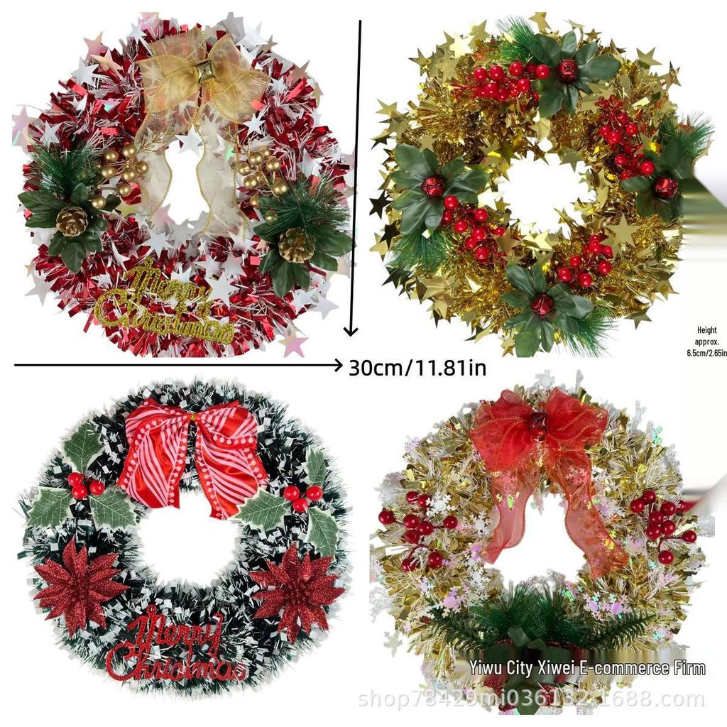30cm Christmas Wreath with Artificial Flowers for Doors and Windows