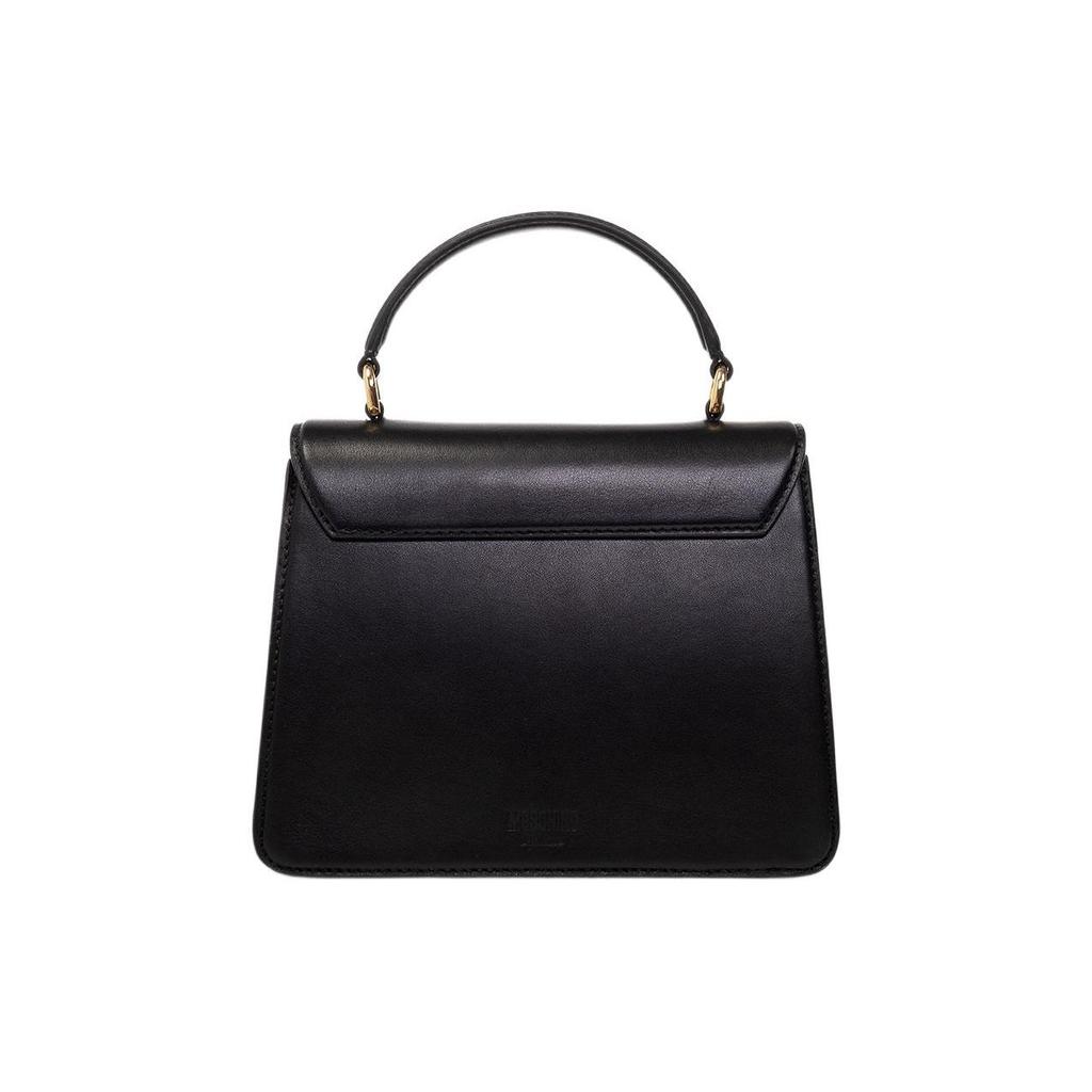 Moschino 3D Heart Adjustable Detachable Shoulder Strap Leather Tote Bag Women Tote Bags Black 8008A7417-1555