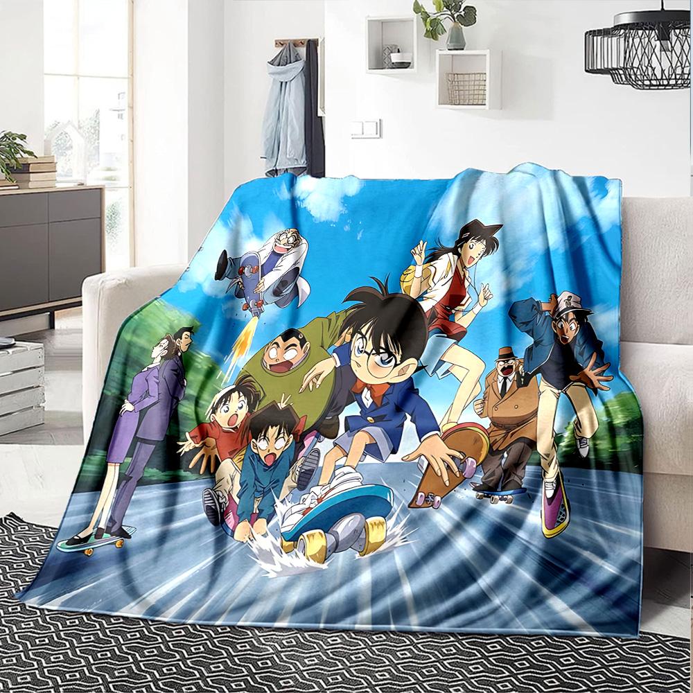 1pz Detective Conan Mystery Case Coperta in Flanella Super Morbida Carina Confortevole per Viaggio Biancheria da Letto Divano Divano Coperta Y7238