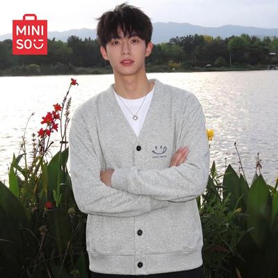 Men's V-Neck Button-Front Cardigan Sweatshirt