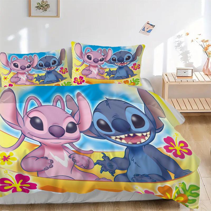Lilo Stitch Adventure Print 3Pcs Bedding Setduvet Cover With 2 Bedropillowcase Home Birthday Gift