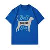 Men's 100% Cotton Crew Neck Short Sleeve T-Shirt, Funny Best Dog Dad Ever Print Casual Tee, Soft Breathable Lightweight Top for Dog Lovers Daily Wear