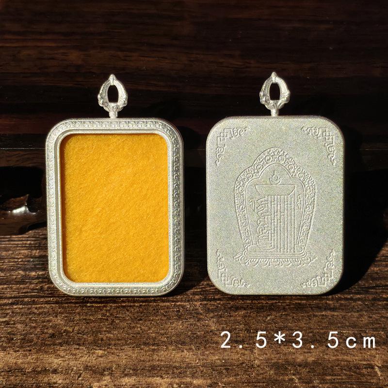 Tibetan Thangka Titanium Steel Gold Silver Pendant: Single/Double-Sided Benming Buddha Amulet