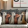 2D Flat Printing Cute Llama Pattern 2D Flat Printing Cushion Cover Polyester Pillowcase Sofa Decorative Cushion Cover