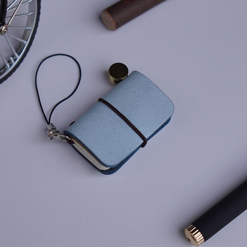 Urok ze skóry bydlęcej Japoński i Koreański Mini Kieszonkowy Dziennik - Uroczy Notatnik ze Skóry Crazy Horse