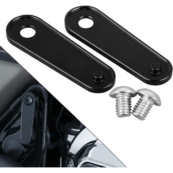 Black Passenger Rear Floorboard Foot Peg Frame Plates for Harley Touring Models 1993-2023,Pair