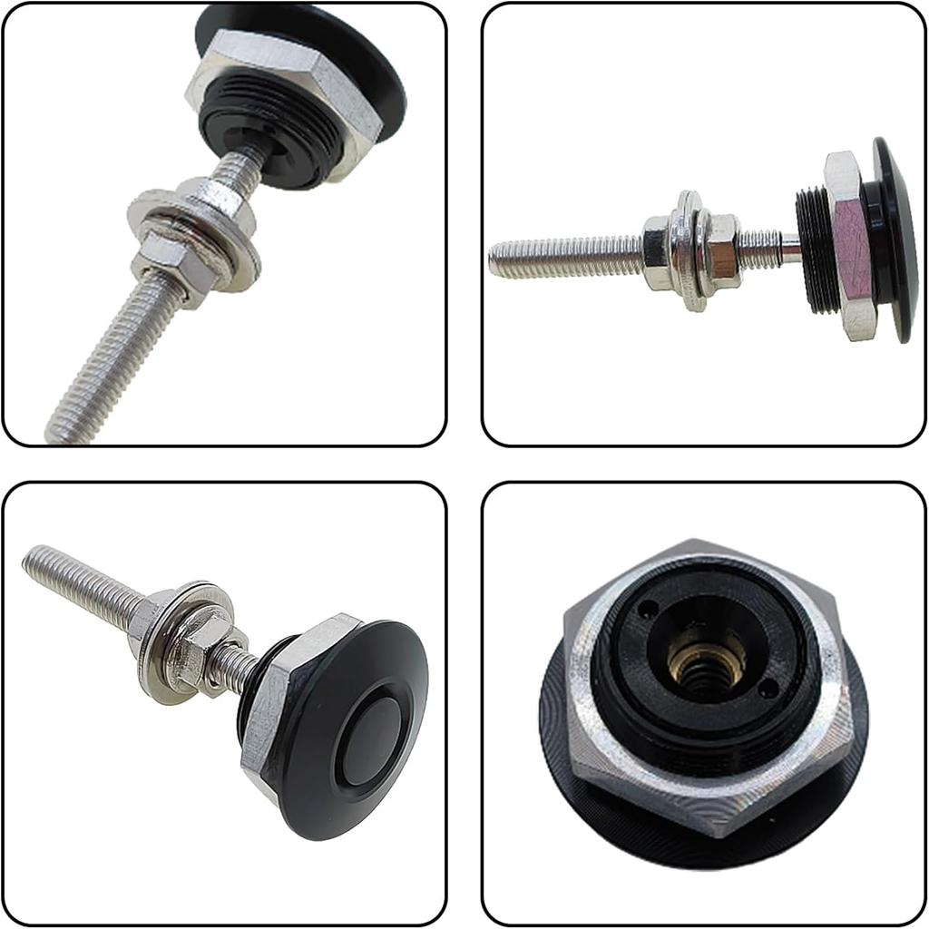 4Pcs Quick Latch Hood P, Universal Aluminum Quick Release Lock Latch Bumper, License Plate Lock Clip For Bumper Hood Or DIY 1.25 Inch(Black)