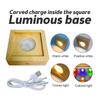 Wooden LED Light LED Colorful Wood Lamp Base Dispaly Base Crystal Glass Resin Art Ornament Wooden Night Lamp Base DIY Home Decor
