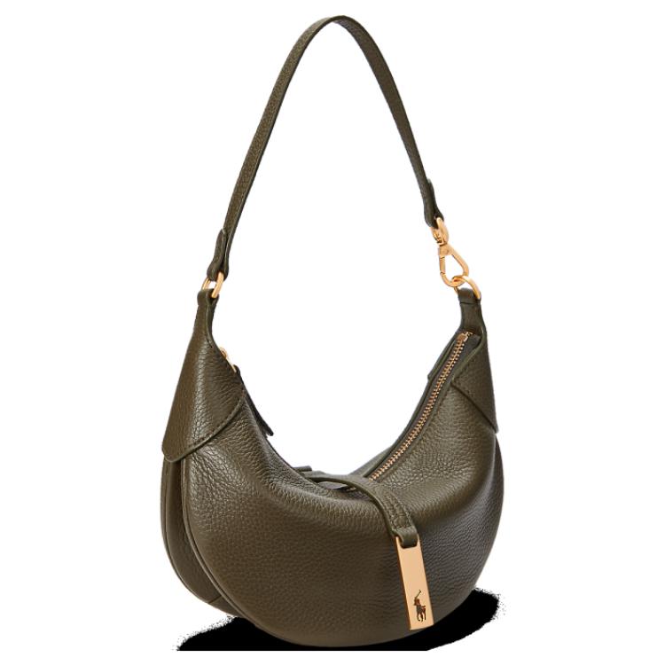 Polo Ralph Lauren Mini Leather Shoulder Bag With Iconic Pony Cutout Design Women Shoulder Bag Green WAPOBAG02V20149