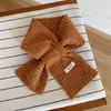 Soft Knitted Neck Scarf Dotted Pattern Short Winter Scarf Korean Style Cross Scarf Daily Outfits