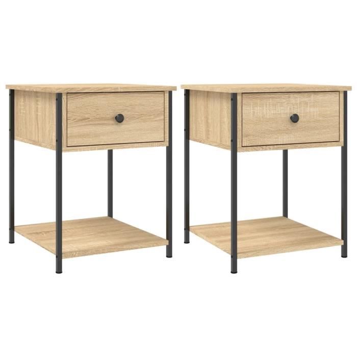 VidaXL Bedside Tables 2 Pcs Sonoma Oak 44x45x58 Cm Engineered Wood 825846