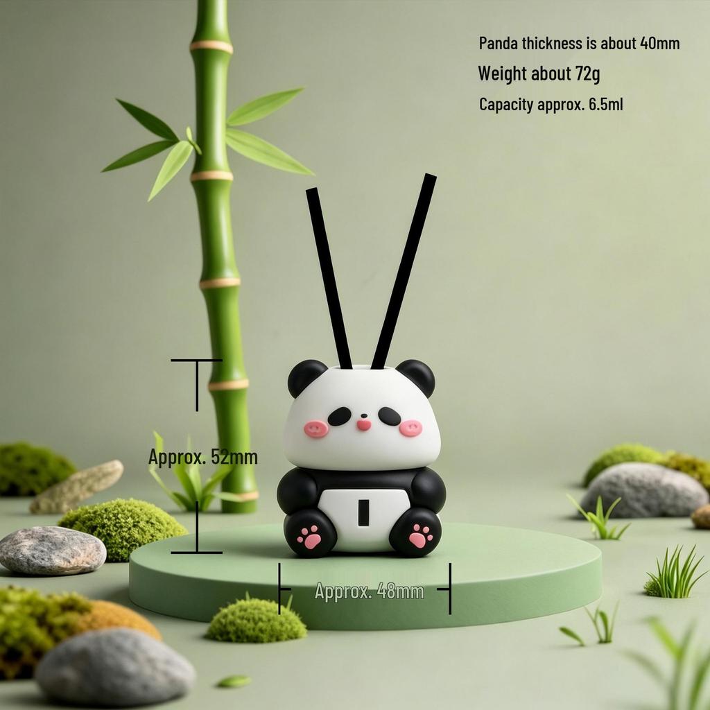 Panda Aromatherapy Car Vent Perfume Bottle - Refillable Essential Oil Home Diffuser
