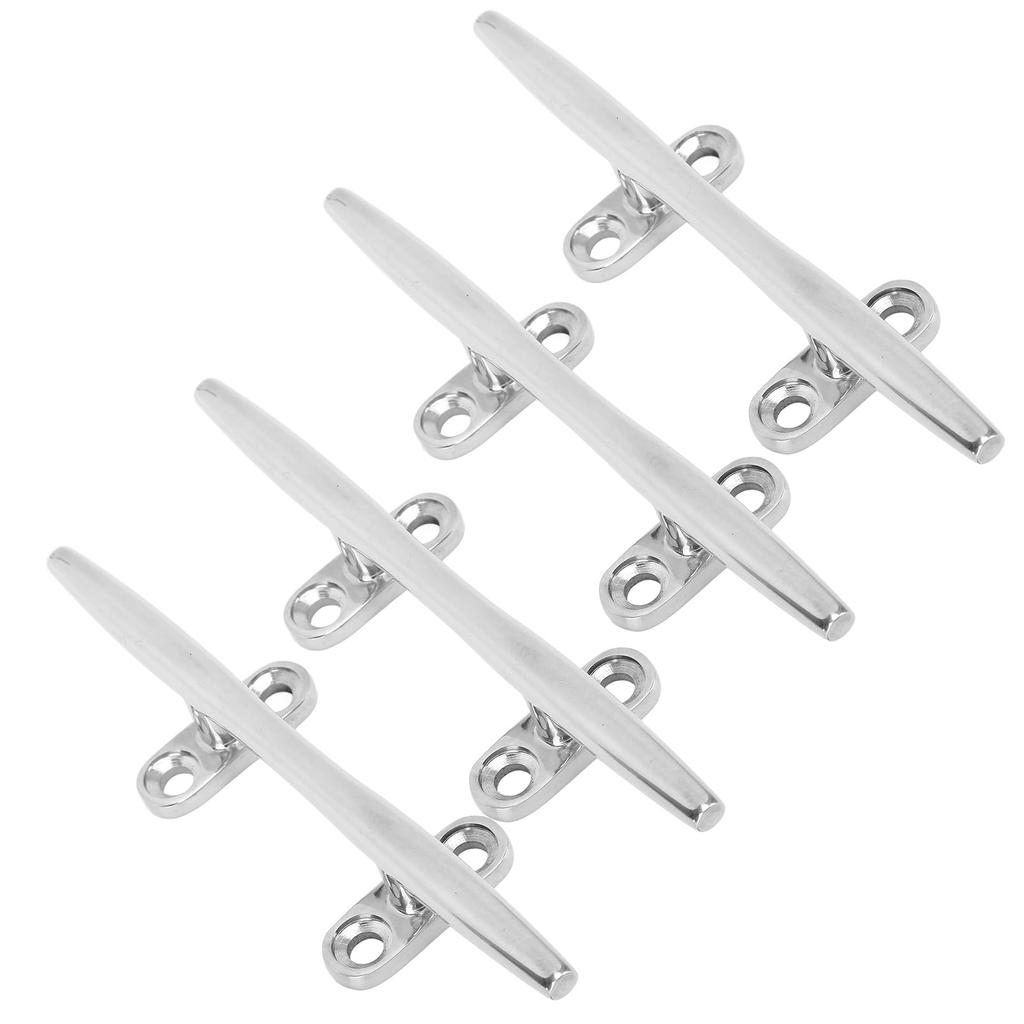 Boat Cleats 4pcs Boat Mooring Cleats Durable Stainless Steel Dock Cleats for Marine Yachts Inflatable Yachts Business Yachts (6")