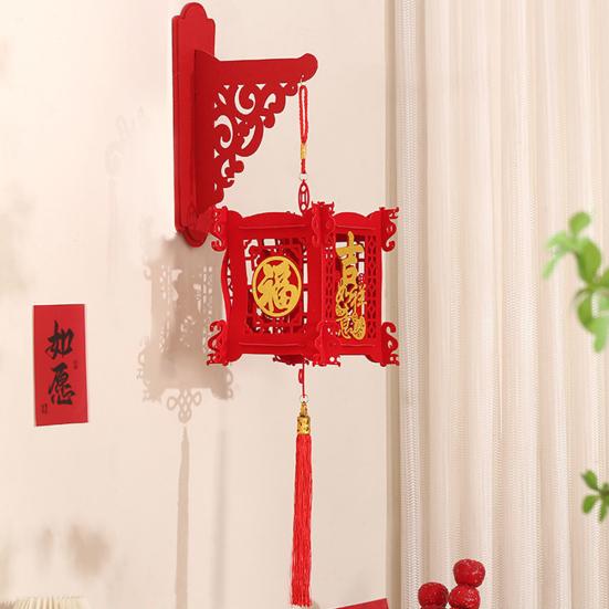 Year of The Horse Lantern Traditional Chinese New Year Decoration with Fabric Hanging Ornament for Door Festive Atmosphere 2026 Spring Festival Decor