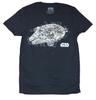 Star Wars Adult New T-Shirt - Millennium Falcon Blown Out Schematics Pic