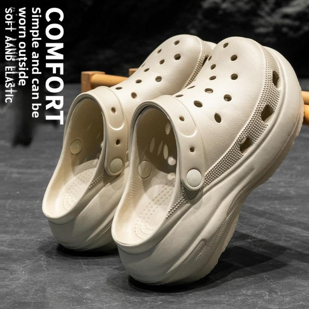 Height Increasing Summer Cave Mermaid Slippers, Thick Soled Height Increasing Women's Anti Slip Outer Wear Korean Version Ultra Soft Beach Shoes