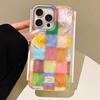 Color Block Match Plaid Women Girls Phone Case for iphone 16 15 14 7 8 Plus 13 11 12 Pro Max X XS XR SE 2022 Silicone Back Cover