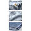 Men'S Denim Color-Block Vertical Stripe Shirt Casual Loose Fit Fashionable Long Sleeve For Spring And Autumn